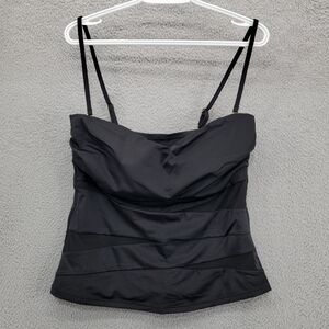 Swimsuits For All Mesh Wrap Tankini Top Size 14 Black